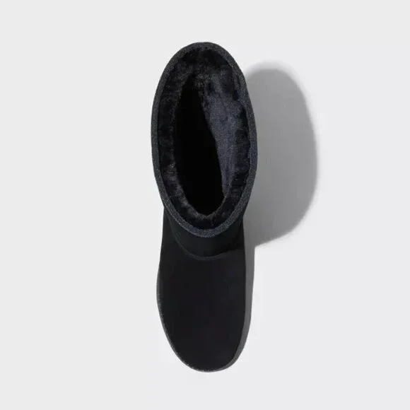 Universal Thread Women's Sarah Suede‎ Shearling Black Winter Boots - Picture 3 of 3